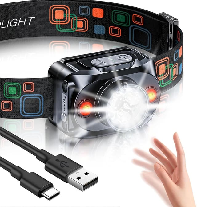 Imagen de Rolgno Head Torch 2000mAh rechargeable headlamp 🔦 en OfertitasTOP