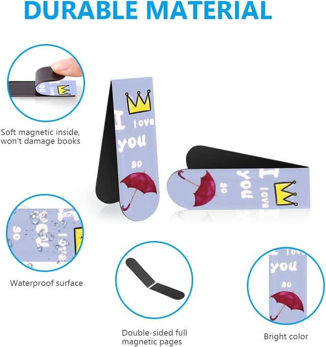 Detalle de Vicloon Segnalibri Magnetici 30 pezzi 2x6 cm