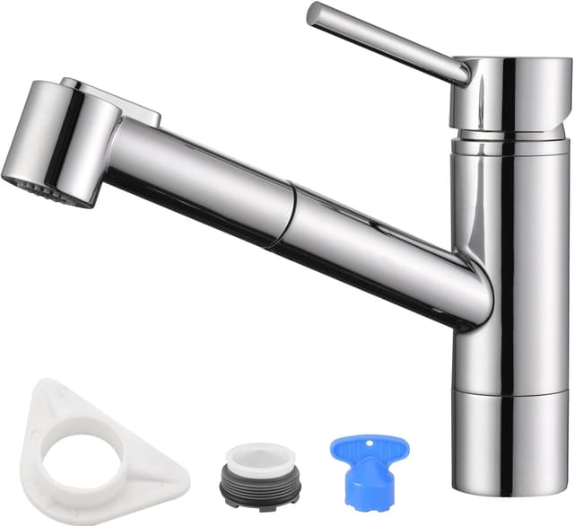 Detalle de DAYONE Küchenarmatur mit ausziehbarer Brause – Hochdruck-Spültischarmatur mit 2 Modi