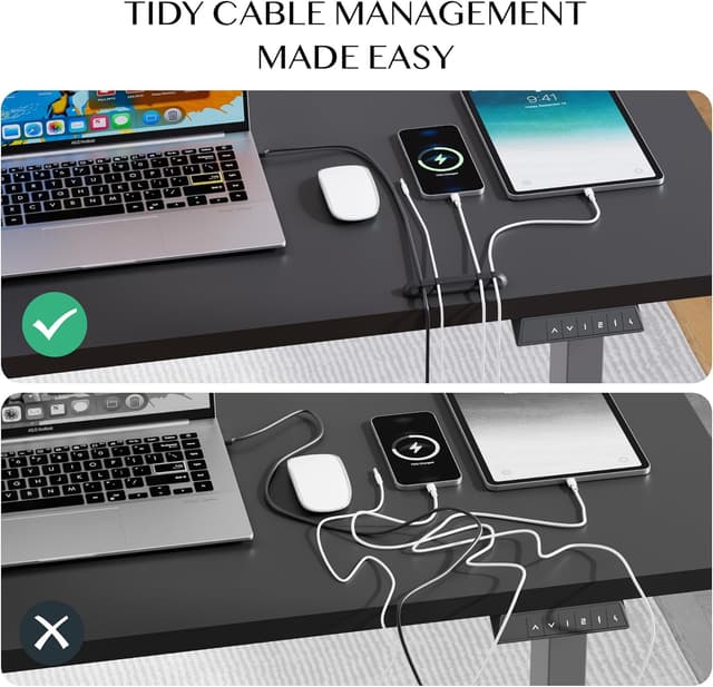 Detalle de FlexiSpot Bureau Assis Debout électrique 160x60 cm avec mémoires (cadre noir + plateau noir)