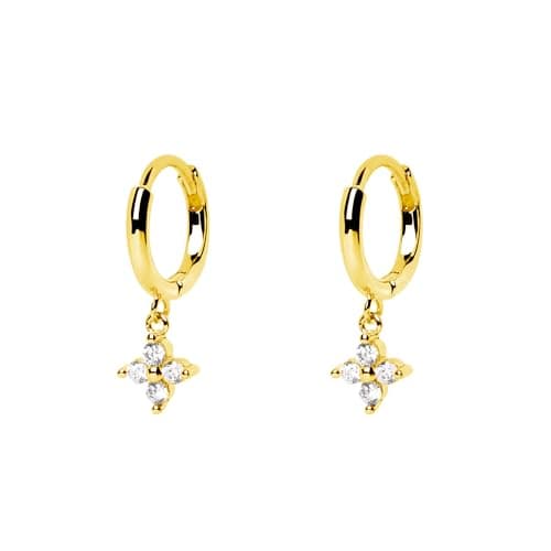 Detalle de SINGULARU Pendientes Hindi Plata 925 con baño 18Kt 💍