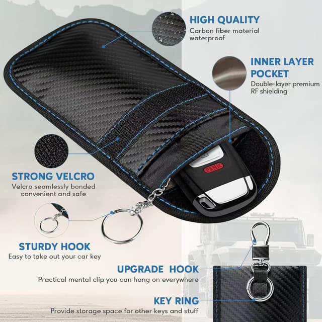 Detalle de RFID signal blocking Faraday pouch 3 pack