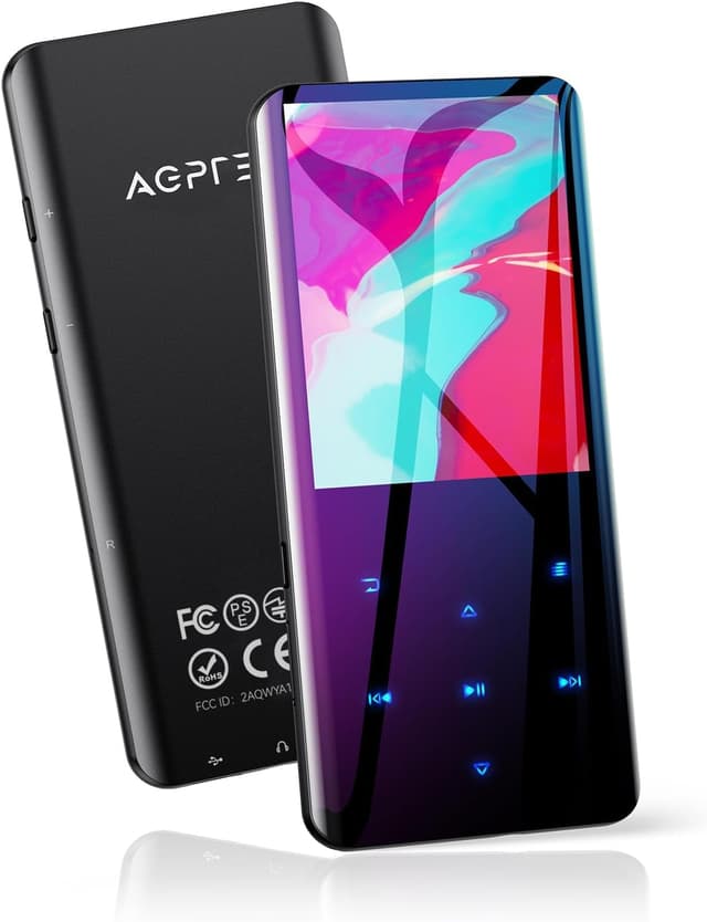 Detalle de AGPTEK MP3-Player mit Bluetooth 5.0, 2,4" TFT-Farbdisplay & 32 GB Speicher (Schwarz)