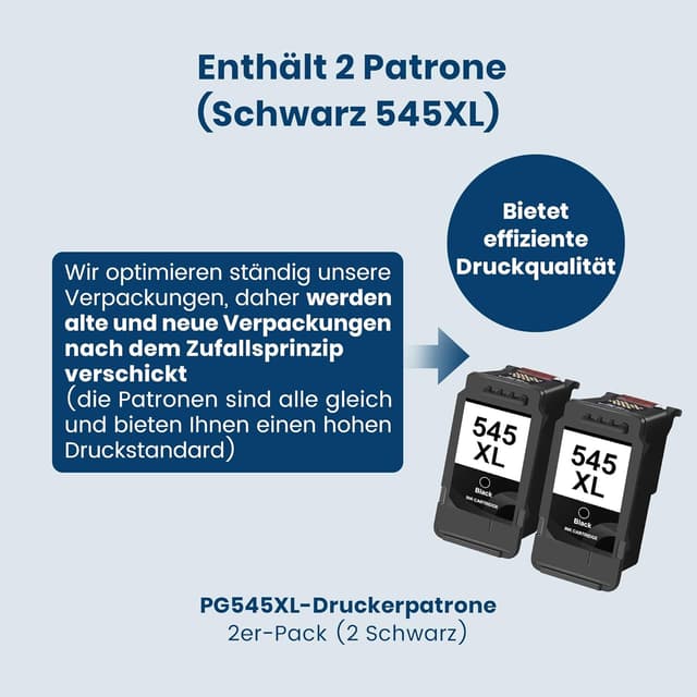 Detalle de 545 XL Schwarz Druckerpatronen PG 545 / 545XL Multipack (2er) für Canon Pixma