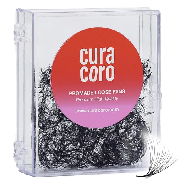 Detalle de Curacoro Promade 500 Fans 7D-0.05 CC Curl Lash Extensions (12mm) — Handmade Volume Lash Fans