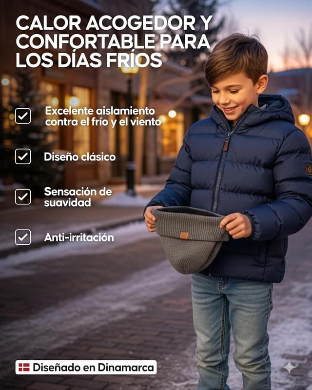 Thumbnail 2 de Danish Endurance Gorro Invierno Niños Lana Merino