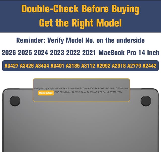 Detalle 2 de FINTIE coque compatible MacBook Pro 14 pouces M5/M4/M3/M2/M1 Pro/Max (finition givrée mate, anti-traces) — noir