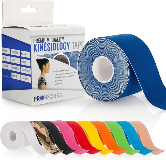 Detalle de Proworks Kinesiology Tape (Dark Blue) 5m roll of elastic muscle support tape