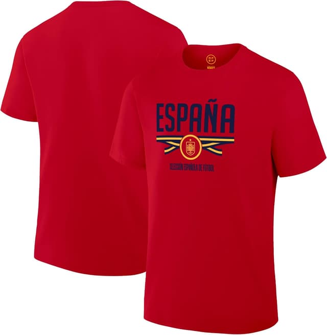 Detalle de Icon Sports Officially Licensed RFEF Royal Spanish Football Federation Cotton T-Shirt (Unisex Adult)