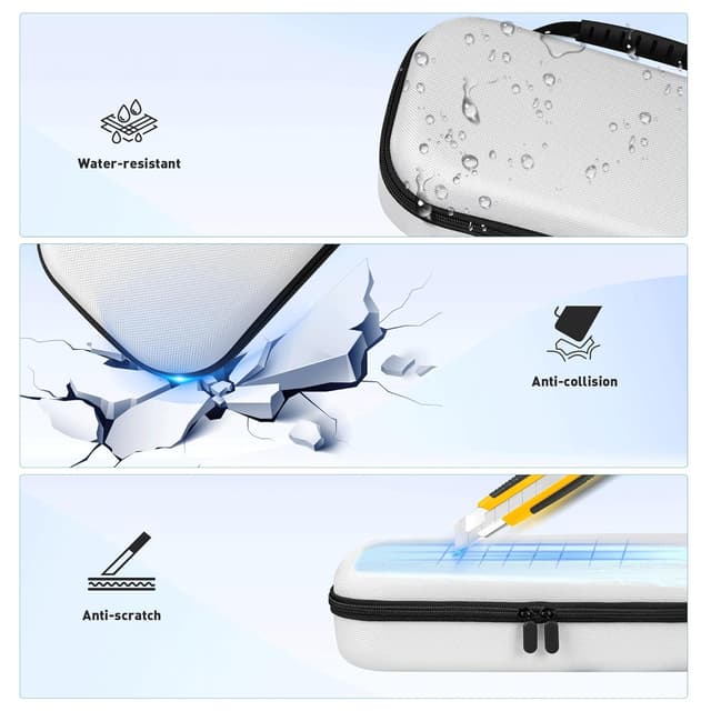 Detalle 2 de Foluck 3-in-1 Accessories Set for PlayStation Portal (Carry Case, Silicone Cover, 2 Screen Protectors) — White