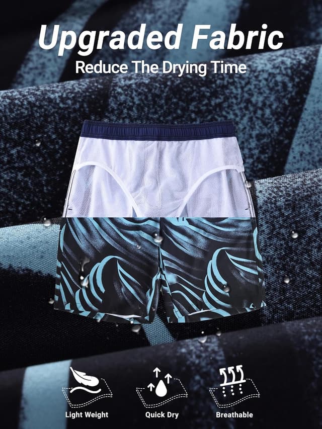 Detalle de Arcweg pantaloncini da uomo da nuoto e spiaggia con asciugatura rapida e multi-tasche