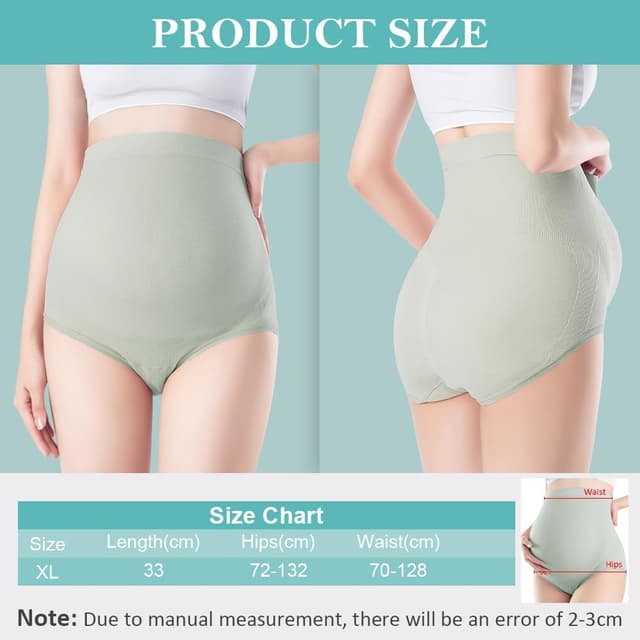 Detalle de Lot de 4 culottes de maternité taille haute sans couture ACWOO (XL)