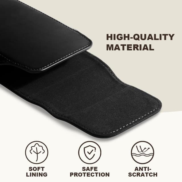 Detalle de flintronic Porta Cellulare in Pelle da Cintura con clip e fondina verticale per iPhone XR / 11-16 Pro