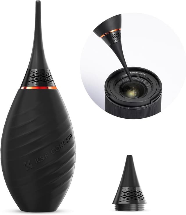 Detalle de K&F CONCEPT 2 in 1 Powerful Rocket Air Blower for Cameras, Lenses & Electronics (extension & short nozzle)