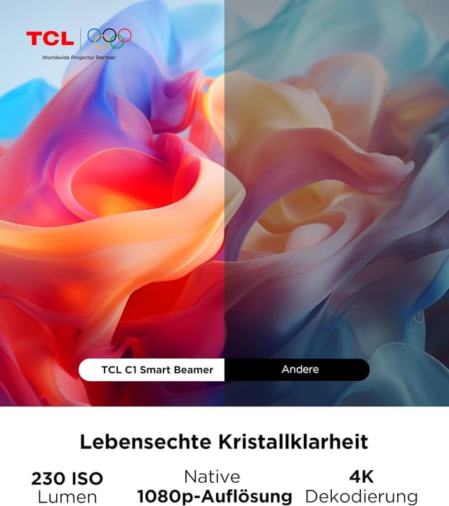 Thumbnail 6 de TCL C1 Mini Beamer 230 Lumen 4K kompatibel