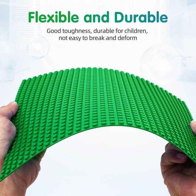 Detalle de HOTUT Bauplatte Classic im 4er-Set (25,5 x 25,5 cm) – kompatibel mit gängigen Konstruktionsbausteinen