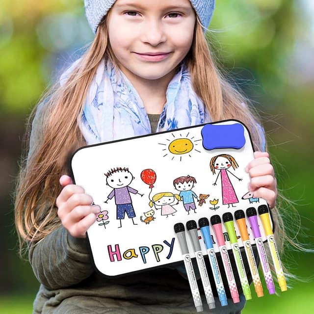 Detalle de Nicpro A3 Magnetic Double-Sided Dry Erase Whiteboard (30 x 42 cm) with 8 Pens and Eraser