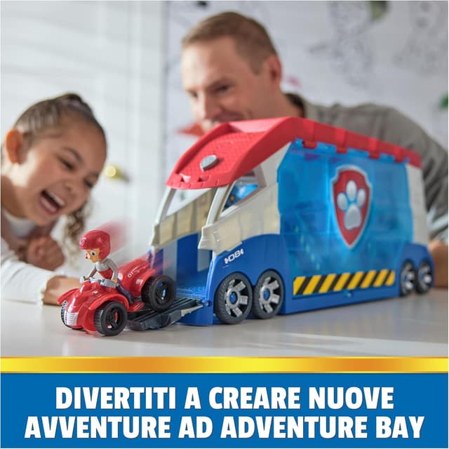 Detalle de PAW Patroller trasformabile con lanciatore e suoni di Ryder (PAW Patrol) con quad giocattolo