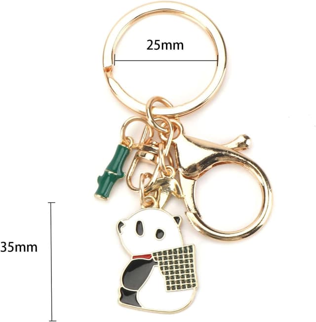 Detalle 2 de Tranbath personalisierter Schlüsselanhänger mit süßem Panda-Design – Geschenk für Frauen & beste Freundin (Mama)