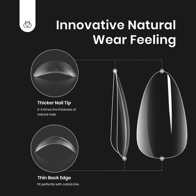 Detalle de Beetles Gel-Nagelspitzen-Set Mandel mit 9-in-1-Nagelkleber und UV-LED-Lampe (500 Stück)