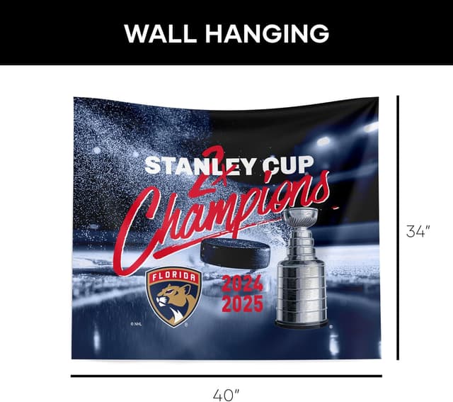 Detalle de Northwest NHL Unisex-Adult Modern Florida Panthers wall banner (34 x 40 in)