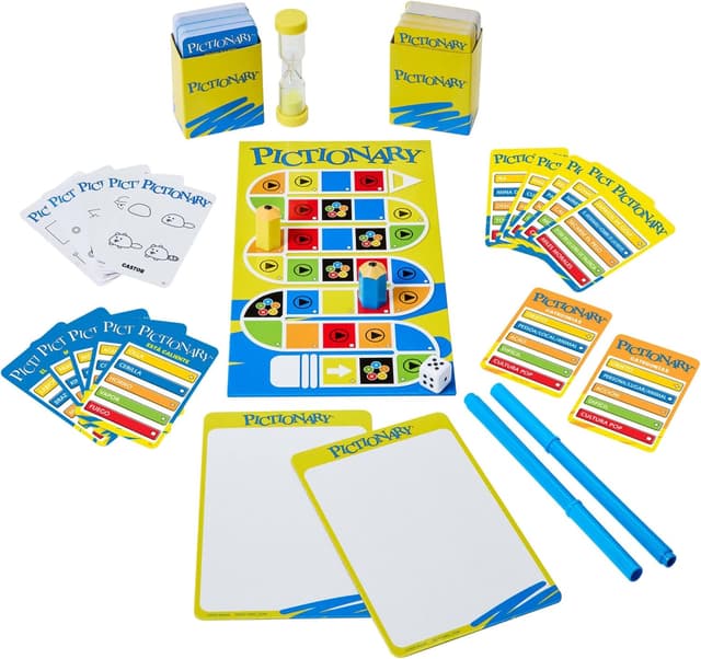 Detalle de Mattel Games Pictionary Juego de mesa familiar 🎮 para niños y adultos