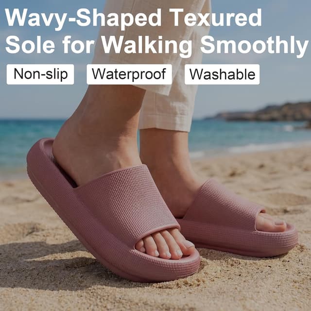 Detalle de Misolin Ciabatte Donna/Estate “Nuvola” in EVA: pantofole da bagno, doccia e piscina antiscivolo