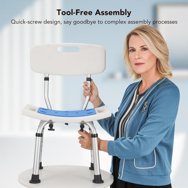 Thumbnail 6 de Careboda Silla de ducha ajustable antideslizante de aluminio