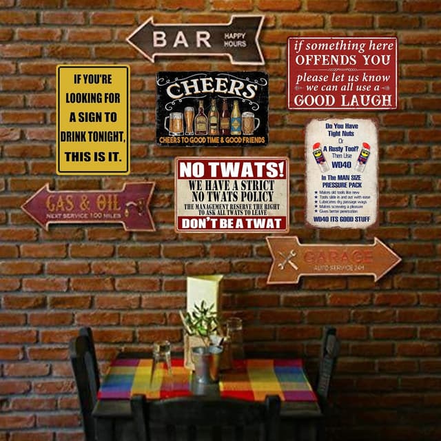 Detalle de Dreawouy Funny Metal Bar Signs (20cm x 30cm) for Home Pub, Tiki Bar, Man Cave & Garage