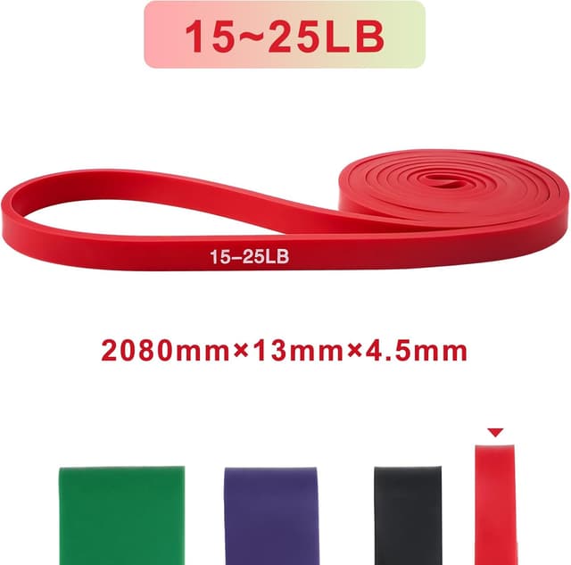 Detalle 2 de Elastici Fitness 15-100LB in lattice 100% (elastici singoli) per palestra, pilates, yoga, crossfit