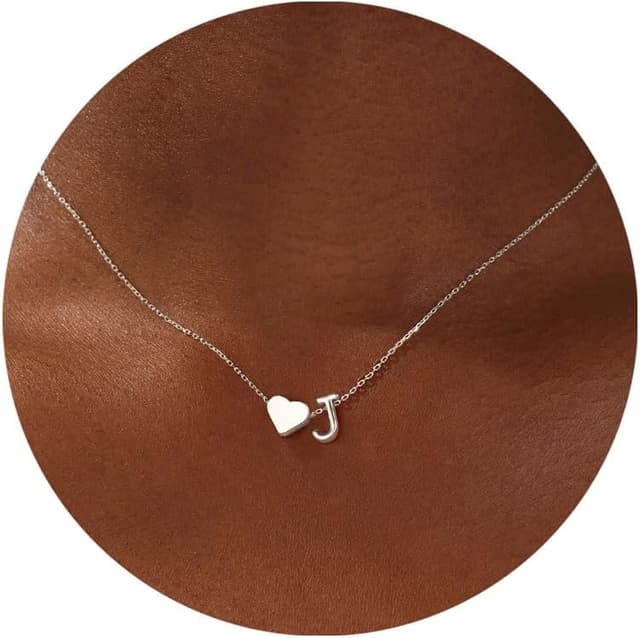 Detalle de Turandoss Buchstaben-Halskette mit A-Z Initiale vergoldet (14K, Herzmotiv) – Ostergeschenk für Frauen