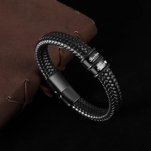 Thumbnail 2 de Gkmamrg Vatertagsgeschenk Papa Lederarmband