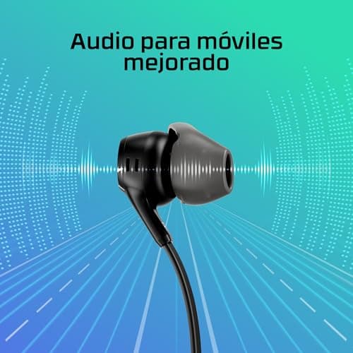 Detalle de HyperX Cloud EarBuds II negros: auriculares con micrófono para usar a diario