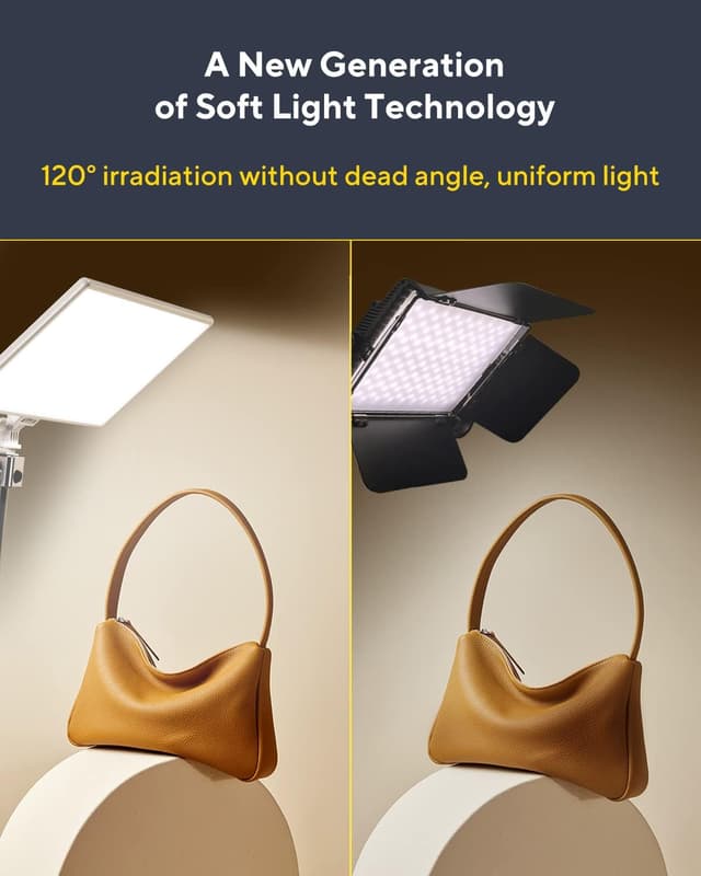 Detalle de RALENO LED Videoleuchte für Vlog & Videokonferenzen – einstellbare Helligkeit & Farbtemperatur, 2x 4000 mAh