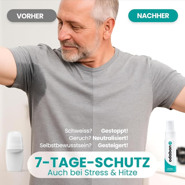 Detalle de odaban® Antitranspirant Deo Spray 30 ml gegen starkes Schwitzen (duftneutral, aluminiumchlorid-basiert)