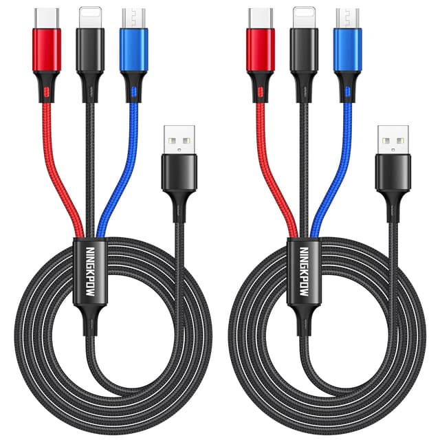 Detalle de NINGKPOW Multi Charger Cable 2m — 3‑in‑1 cable