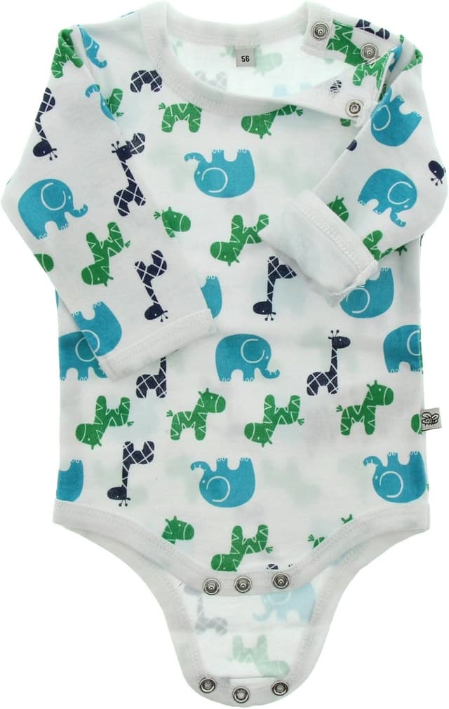 Detalle de Pippi made with love Baby Jungen Langarm-Body mit Aufdruck (4er-Pack), Größe 68 – Formender Body