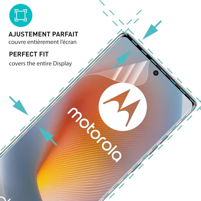 Detalle 2 de smartect Protecteur d’écran TPU (2 + 2 pièces) pour Motorola Edge 50 Fusion