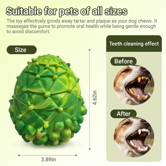 Detalle 2 de Indestructible pinecone squeaky dog toy