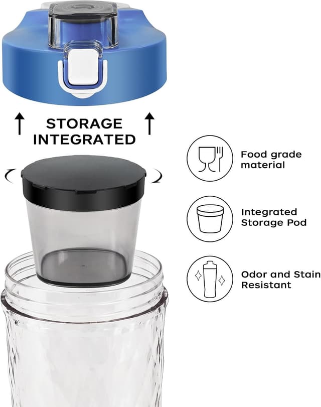 Thumbnail 2 de Electric Protein Shaker Bottle 550ml Blue