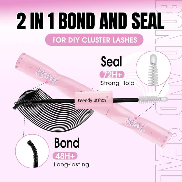 Thumbnail 6 de Wimpern-Extensions-Set 8-teilig mit D-Curl Lash-Clustern (10–18 mm) inkl. Bond & Seal, Kleberentferner, Pinzette & Bürste