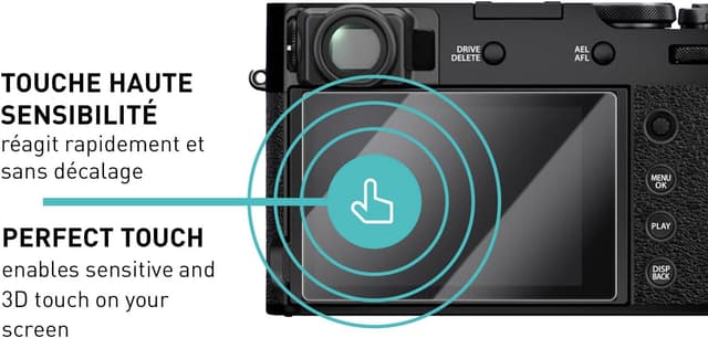 Detalle de smartect Verre Trempé 3 pièces Clear pour écrans Fujifilm X100VI / X100V / X-T4 / X-E4