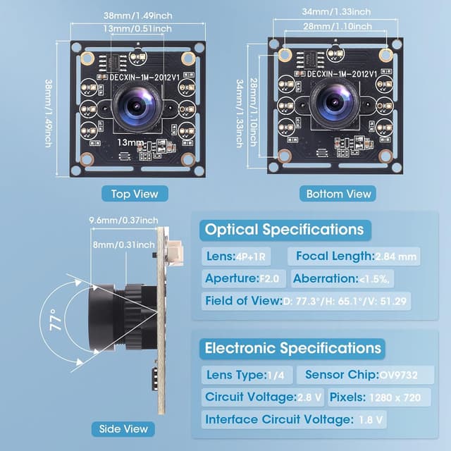 Detalle 2 de OV9732 Kameramodul 3er Set USB Kamera 1280x720