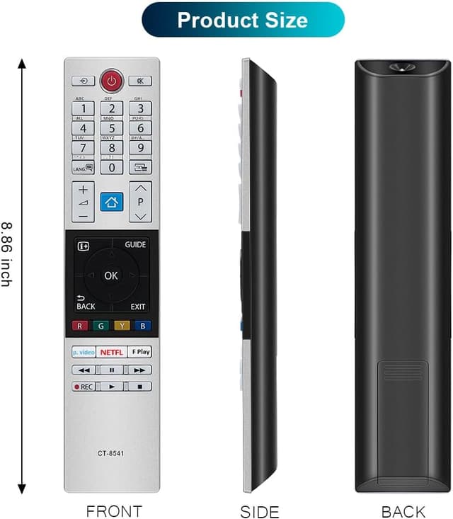 Thumbnail 6 de Gvirtue 2-Pack Replacement Remote CT-8541 / CT8541 (30101774, RC42150P) for Toshiba UHD Freview HD LCD/LED TVs