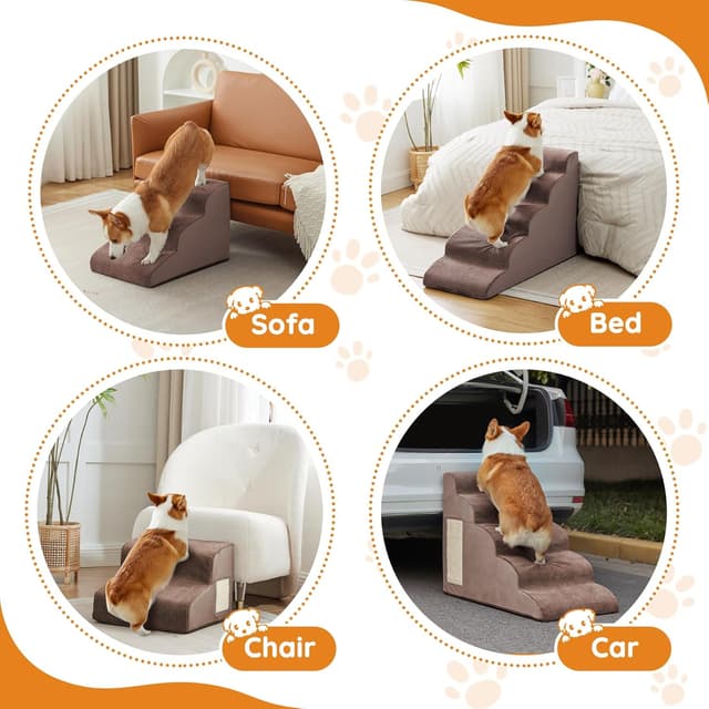 Detalle 2 de Dog Pet Stairs 3-Step Curved Ramp