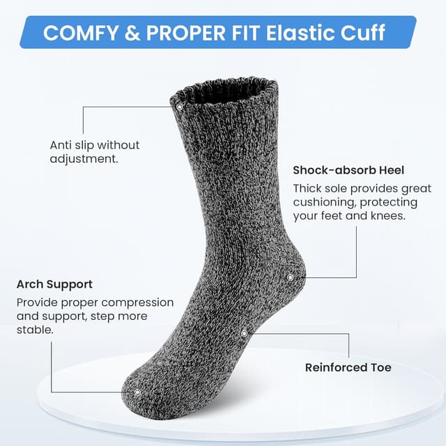 Thumbnail 3 de SIMIYA Mens Wool Socks Winter Thermal