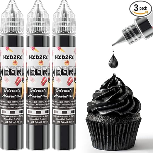 Imagen de Colorante Alimentario Negro Set 30ml × 3 Botellas 🍫 en OfertitasTOP