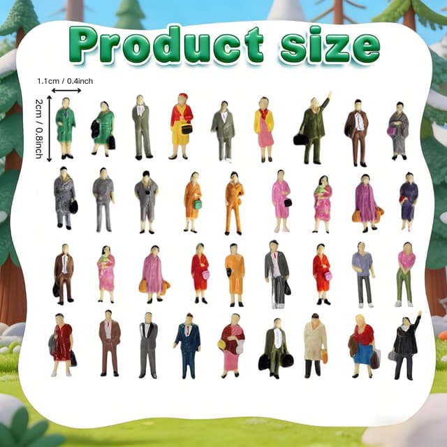 Thumbnail 1 de VICDUEKG 40-teilige Modellfiguren für H0 (1:87) – stehende Miniatur-Personen aus ABS