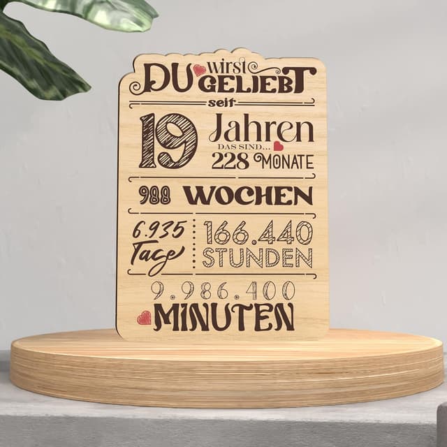 Thumbnail 3 de Karte Du wirst 19 Geburtstag Holzkarte