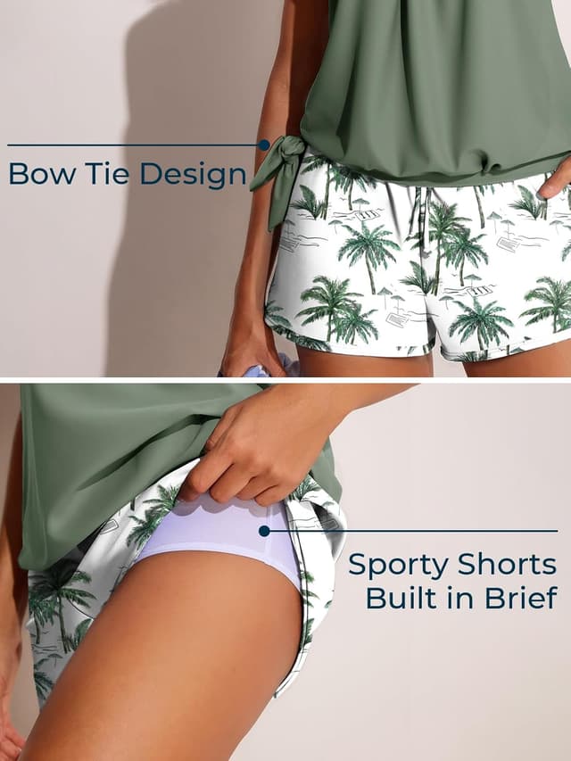 Detalle 2 de Summer Mae Blouson Tankini swimsuit with shorts